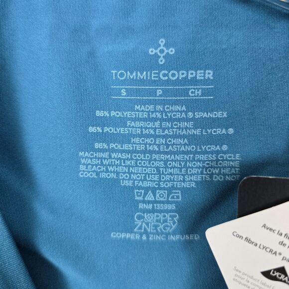 Tommie Copper Men's Compression Raglan Blue Lycra Spandex Copper T=Shirt Size S - Picture 6 of 13